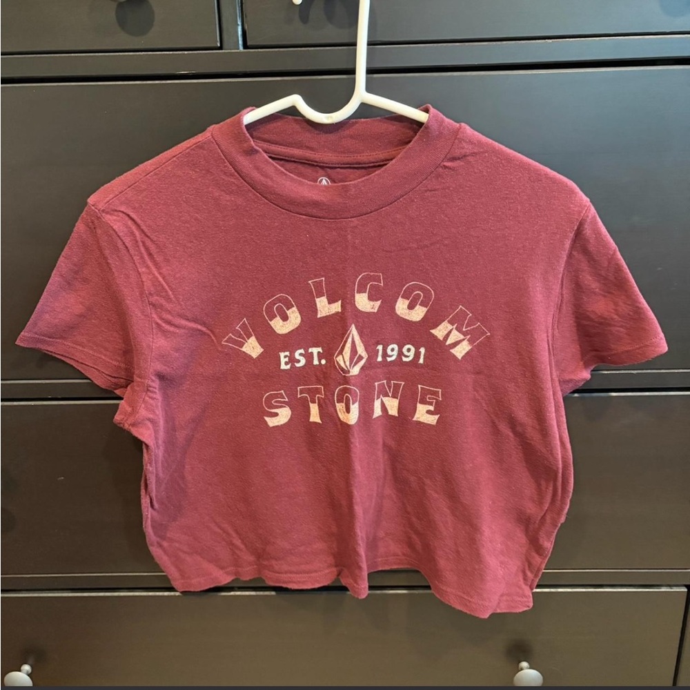 Volcom Women's Maroon Short Sleeve Tee